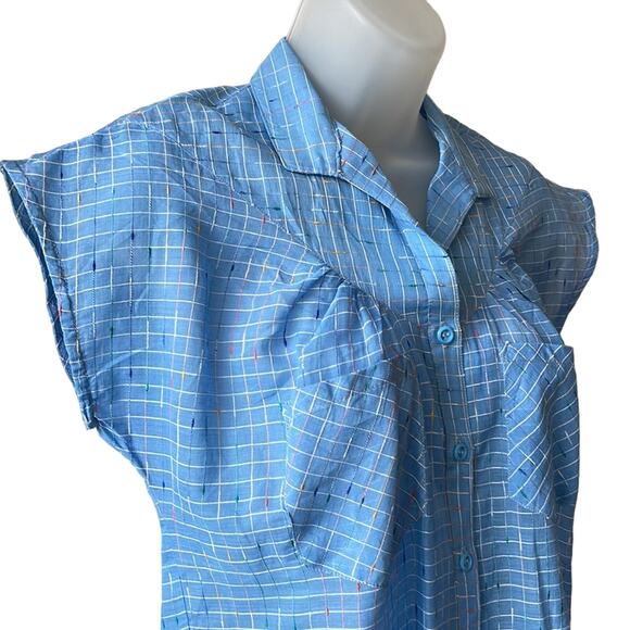 VINTAGE 1980’s Dead Stock Just Class Gauzy Cotton Blouse Size Small - Picture 3 of 5